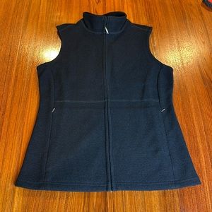 Ibex Black Wool Zippered Vest Medium